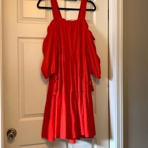H+M juicy red orange dress